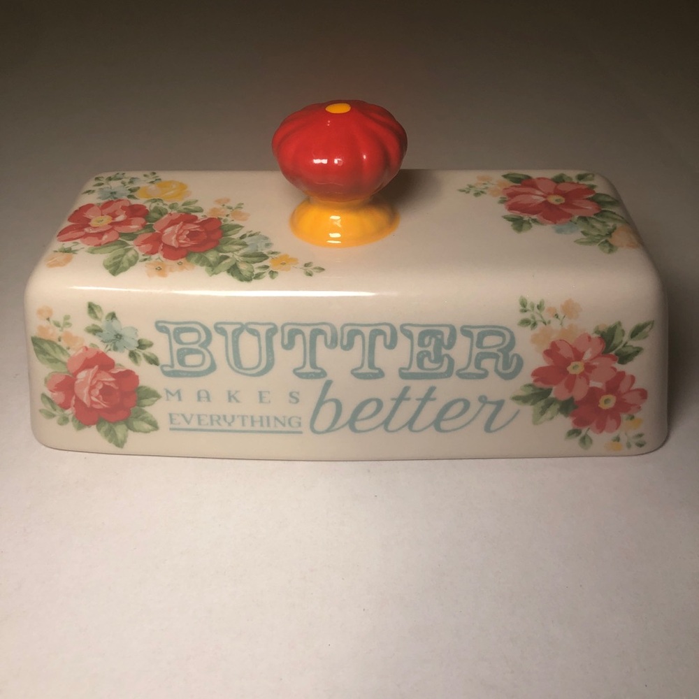 The Pioneer Woman Butter Dish "Vintage Floral" Collection Stoneware - Picture 9 of 14